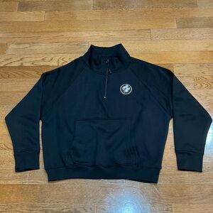 NWT Buc-ee's Womens 1/2 Zip Black Pullover Sweatshirt Sz XL Logo Kangaroo Pocket